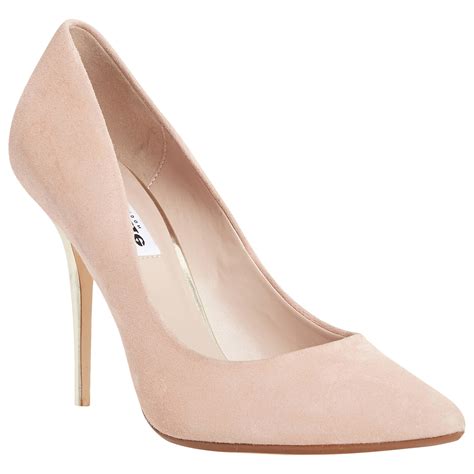 blush pink suede court shoes.